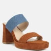 Eddlia Slip On Platform Sandals In Tan -Rag & Co eddliasliponplatformsandals RCSH4244 Tandenim 7