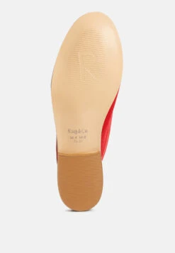EDMANDA Tassle Detail Leather Mules In Red -Rag & Co edmandatassledetailleathermules RCSH4128 red 9