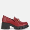 Evangeline Chunky Platform Loafers In Burgundy -Rag & Co evangelinechunkyplatformloafersinburgundyRCSH4262burgundy 2