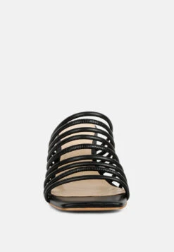 Fairleigh Black Strappy Slip On Sandals 11 Fairleigh Black Strappy Slip On Sandals -Rag & Co fairleighstrappysliponsandals RCSH4191 Black 3