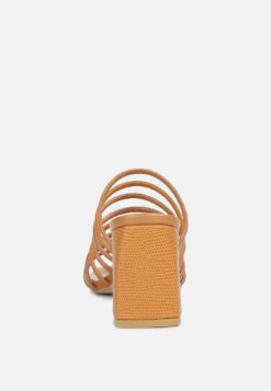 Fairleigh Tan Strappy Slip On Sandals -Rag & Co fairleighstrappysliponsandals RCSH4191 Tan 5