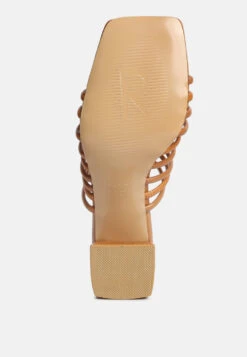 Fairleigh Tan Strappy Slip On Sandals -Rag & Co fairleighstrappysliponsandals RCSH4191 Tan 7