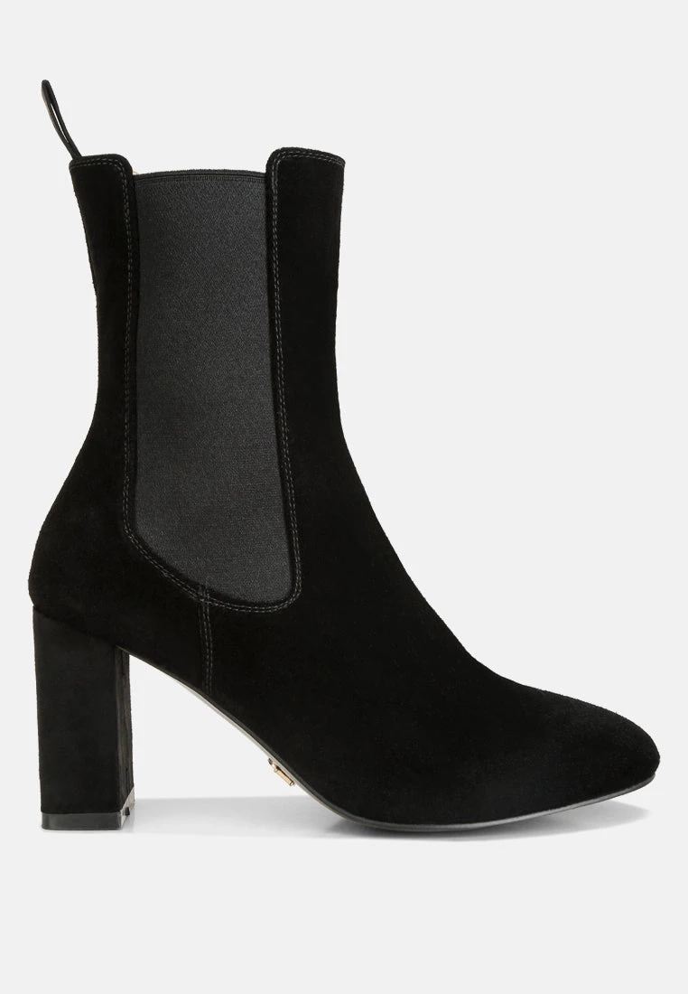 Gaven Suede High Ankle Chelsea Boots In Black 3 Gaven Suede High Ankle Chelsea Boots In Black