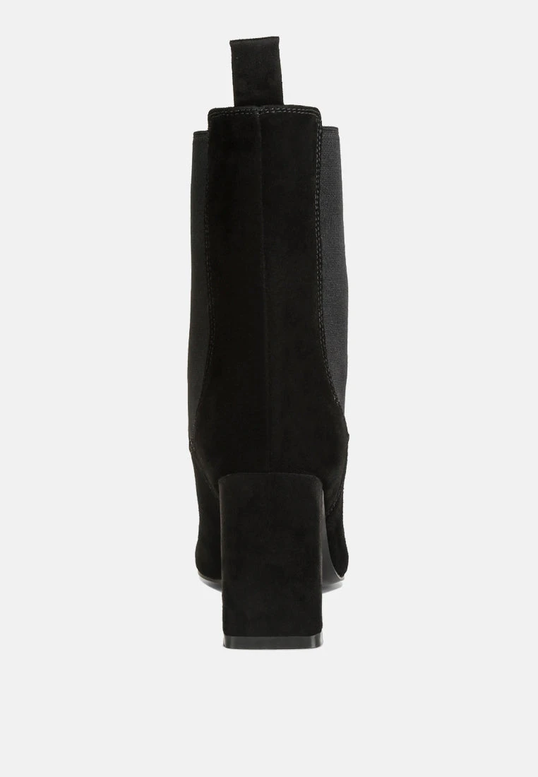 Gaven Suede High Ankle Chelsea Boots In Black 7 Gaven Suede High Ankle Chelsea Boots In Black - Image 5