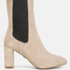 Gaven Suede High Ankle Chelsea Boots In Sand -Rag & Co gavensuedehighanklechelseaboots RCSH4340 sand 2