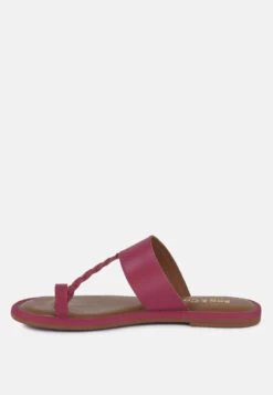 HARRIS Fuchsia Toe Ring Braided Slip Ons -Rag & Co harrisfuchsiatoeringbraidedslipons RCSH4097 fuchsia 6