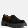 Honora Suede Chunky Loafers In Black 1 Honora Suede Chunky Loafers In Black -Rag & Co honorasuedechunkyloafers RCSH4367 black 3