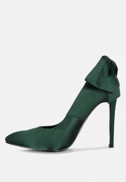 HORNET Green Satin Stiletto Pump Sandals 11 HORNET Green Satin Stiletto Pump Sandals -Rag & Co hornethighheeledsatinpumpsandalsinGreen RCSH3457 Green 5