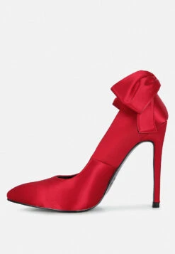 HORNET Red Satin Stiletto Pump Sandals -Rag & Co hornethighheeledsatinpumpsandalsinRed RCSH3457 4
