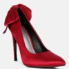 HORNET Red Satin Stiletto Pump Sandals -Rag & Co hornethighheeledsatinpumpsandalsinRed RCSH3457 5