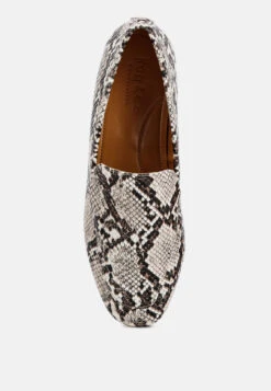JULIA Snake Skin Textured Loafers -Rag & Co juliatexturedloafers RCSH2230 multi snake 8