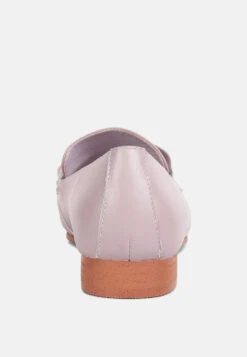 MERVA Chunky Chain Leather Loafers In Lilac -Rag & Co mervachunkychainleatherloafersRCSH4106Lilac 5