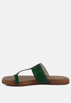 MILA Green Toe Ring Thong Slip Ons -Rag & Co milatoeringthongslipons RCSH4084 green 6