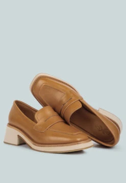 MOORE Lead Lady Loafers In Tan -Rag & Co mooreleadladyloafers RCSH2376 tan 11