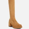 MORPIN Tan Stretch Suede Calf Boots -Rag & Co morpinstretchsuedecalfboots RCSH3922 tan 5