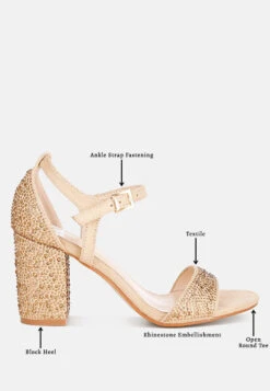 Navoli Rhinestones Embellished Sandals -Rag & Co navoli rhinestones embellished sandals RCSH4810 beige 1