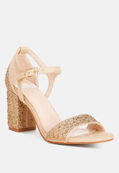 Navoli Rhinestones Embellished Sandals -Rag & Co navoli rhinestones embellished sandals RCSH4810 beige 3