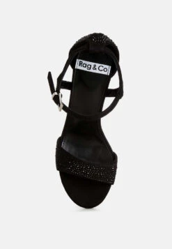 Navoli Rhinestones Embellished Sandals -Rag & Co navoli rhinestones embellished sandals RCSH4810 black 8