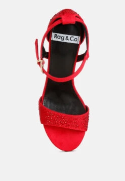 Navoli Rhinestones Embellished Sandals -Rag & Co navolirhinestonesembellishedsandals SH4810 red 10