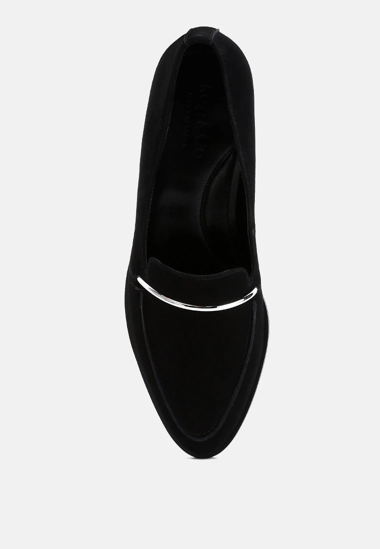 PAULINA Black Suede Leather Loafers 8 PAULINA Black Suede Leather Loafers - Image 6