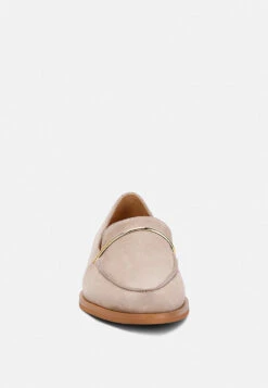 PAULINA Taupe Suede Slip-on Loafers -Rag & Co paulinasuedeslip onloafers RCSH2234 taupe 3