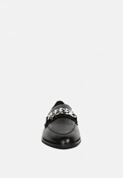 POLA Black Leather Horsebit Loafers -Rag & Co polaleatherhorsebitloafers RCSH2233 black 6