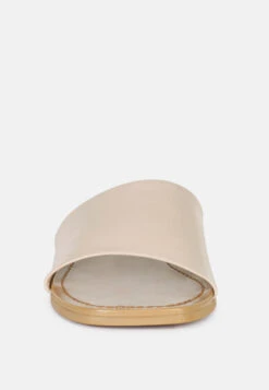 TATAMI Latte Leather Classic Slide Flats -Rag & Co tatamileatherclassicslideflats RCSH2953 latte 3