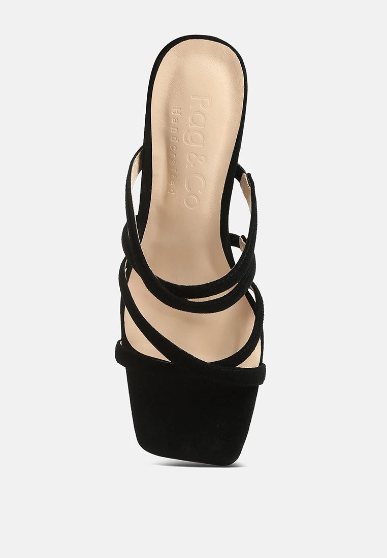 Valentina Strappy Casual Block Heel Sandals In Black 8 Valentina Strappy Casual Block Heel Sandals In Black - Image 6