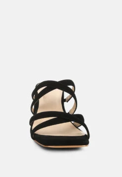Valentina Strappy Casual Block Heel Sandals In Black 11 Valentina Strappy Casual Block Heel Sandals In Black -Rag & Co valentinastrappycasualblockheelsandalsinBlack RCSH4188 Black 8