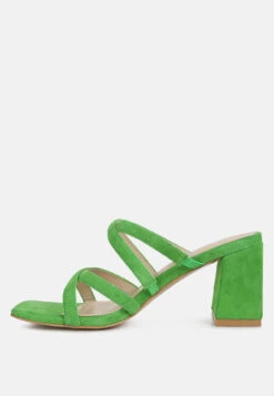 Valentina Strappy Casual Block Heel Sandals In Green 12 Valentina Strappy Casual Block Heel Sandals In Green -Rag & Co valentinastrappycasualblockheelsandalsinGreen RCSH4188 Green 2