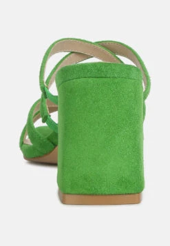 Valentina Strappy Casual Block Heel Sandals In Green 13 Valentina Strappy Casual Block Heel Sandals In Green -Rag & Co valentinastrappycasualblockheelsandalsinGreen RCSH4188 Green 4