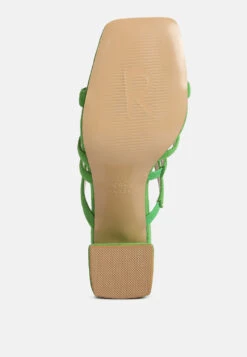 Valentina Strappy Casual Block Heel Sandals In Green 15 Valentina Strappy Casual Block Heel Sandals In Green -Rag & Co valentinastrappycasualblockheelsandalsinGreen RCSH4188 Green 5