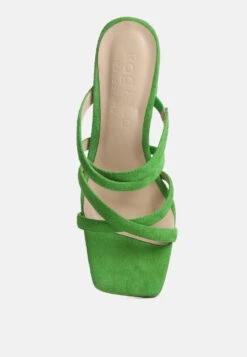 Valentina Strappy Casual Block Heel Sandals In Green 14 Valentina Strappy Casual Block Heel Sandals In Green -Rag & Co valentinastrappycasualblockheelsandalsinGreen RCSH4188 Green 6