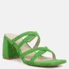 Valentina Strappy Casual Block Heel Sandals In Green 2 Valentina Strappy Casual Block Heel Sandals In Green -Rag & Co valentinastrappycasualblockheelsandalsinGreen RCSH4188 Green 8
