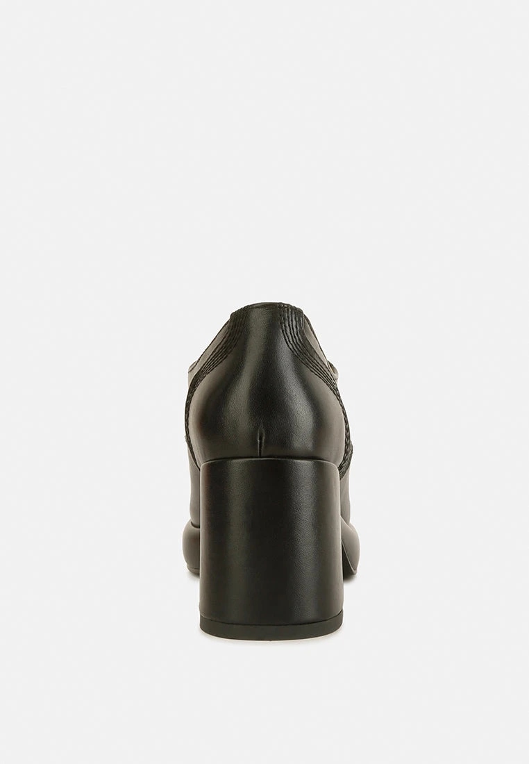 Quecha Leather Block Heel Oxfords In Black 7 Quecha Leather Block Heel Oxfords In Black - Image 5