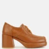 Quecha Leather Block Heel Oxfords In Tan -Rag & Co zailaleatherblockheeloxfords RCSH4218 tan 5